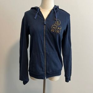 Disney. Navy Blue zip up hoodie. As is Size S